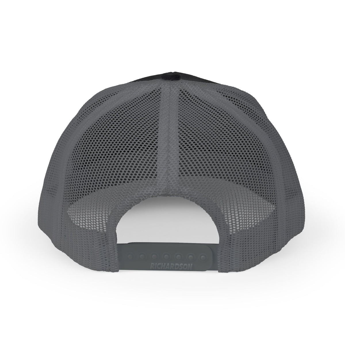 Gray mesh cap with black brim on a white background
