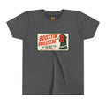 A dark gray crewneck t-shirt featuring a vintage-style graphic print of a pheasant bird and the text 'BOOSTIN' ROOSTERS' in red and black on a cream background.